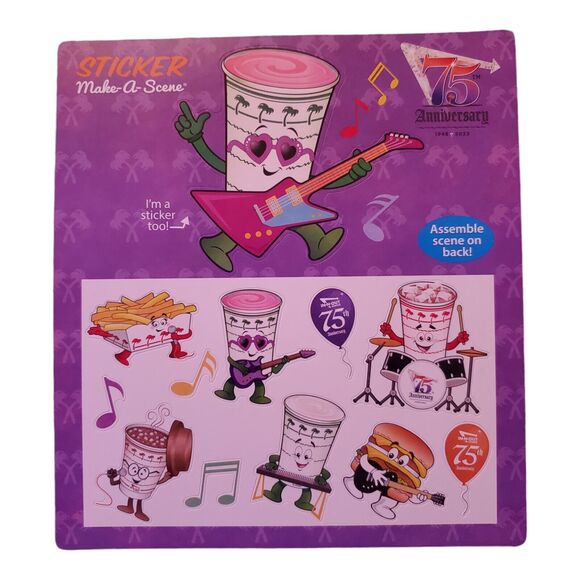 IN-N-OUT BURGER Make-A-Scene 75th Anniversary Sticker Sheet Set - Picture 1 of 3